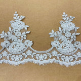 1 Yard Luxurious Corded Lace Trimming Embroidered Polyester Net Mesh for Dresses 8.5 Inch Width