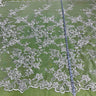 1 Yard Opulent Beaded & Corded Bridal Lace Fabric Embroidered on Polyester Net Mesh Perfect for Wedding & Evening Couture 53" Wide