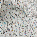 1 Yard White Hand Sequined Chiffon Fabric Soft Lightweight Percent Polyester 48 Inch Width