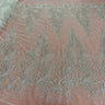 1 Yard Beaded, Corded & Sequined Bridal Lace Fabric Embroidered on 100% Polyester Net Mesh