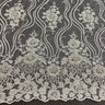 1 Yard Elegant Beaded Lace Fabric Embroidered on Polyester Net Mesh 51 inch Width