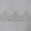 1 Yard Luxurious Beaded and Corded Lace Trimming Embroidered on Polyester Net Mesh for Special Occasions 4 Inch Width