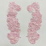 1 Pair Beaded Lace Applique Embroidered on 100% Polyester Organza 9" x 3" Each Side