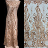 1 Yard Beaded Lace Fabric Embroidered on 100% Polyester Net Mesh