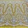 1 Yard Beaded Lace Fabric Embroidered on 100% Polyester Net Mesh 52 Inch Width