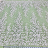 1 Yard Beaded & Corded Bridal Lace Fabric Embroidered on 100% Polyester Net Mesh | Lace USA - 97219W-HB - Silver - 51"