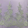 1 Yard Corded Lace Trimming Embroidered on 100% Polyester Net Mesh 15? Wide