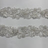 1 Yard Elegant Beaded & Corded Lace Trimming Embroidered on 100% Polyester Organza for Special Occasion Dresses 2 Inch Width
