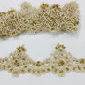 1 Yard Luxurious Beaded Lace Trimming Embroidered on 100% Polyester Net Mesh for Special Occasions 3 Inch Width