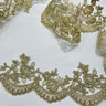 1 Yard Couture Corded Lace Trimming on Net Mesh for Dresses 3.75 Inch Width