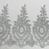 1 Yard Corded Lace Trimming Embroidered on 100% Polyester Net Mesh 13? Wide