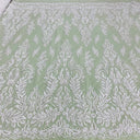 1 Yard Beaded & Sequined Lace Fabric on Polyester Net Mesh, 56" Wide Bridal & Evening Fabric