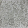 1 Yard Gold Beaded and Corded Bridal Lace Fabric Embroidered on 100 Percent Polyester Net Mesh 56 Inch Width