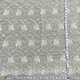 1 Yard Lime Green Corded embroidery and delicate detailing Fabric, 52 Inches Wide