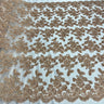 1 Yard Beaded Corded Bridal Lace Fabric Embroidered on Premium Polyester Mesh 51