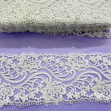 1 Yard 4? Wide Corded Double Sided Lace Trimming on 100% Polyester Net Mesh