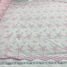 1 Yard Peach Beaded Lace Fabric Embroidered Polyester Net Mesh 53 Inch Width