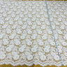 1 Yard Luxurious Corded Bridal Lace Fabric Embroidered on Polyester Net Mesh 49" Width