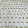 1 Yard Dazzling Beaded Corded Bridal Lace Fabric Embroidered on Premium Mesh 52