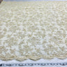 1 Yard Elegant Beaded Lace Fabric Embroidered on Polyester Net Mesh Ivory with Gold 54" Width