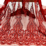 1 Yard Beaded Embroidered Lace Fabric on Polyester Mesh, 51" Wide,