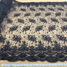 1 Yard Beaded Corded Bridal Lace Fabric Embroidered Polyester Mesh 51" Width