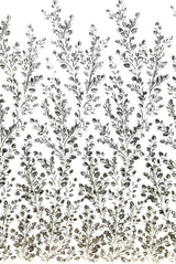 1 Yard Elegant Beaded Corded Bridal Lace Fabric Embroidered on Premium Mesh 51