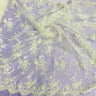 1 Yard Fuchsia Corded Bridal Lace Fabric Embroidered on Polyester Net Mesh 56 Inch Width