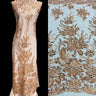 Beaded Lace Fabric Embroidered on Polyester Net Mesh 50" Wide Bridal & Evening Fabric, Lace USA