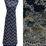 1 Yard Corded Bridal Lace Fabric Embroidered on Net Mesh 54" Width