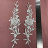 1 Pair Beaded & Corded Lace Applique Embroidered on 100% Polyester Organza