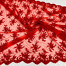 1 Yard Fuchsia Corded Bridal Lace Fabric Embroidered on Polyester Net Mesh 56 Inch Width