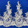 1 Yard Corded Lace Trimming Embroidered on 100% Polyester Net Mesh 15? Wide