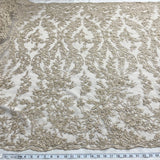 1 Yard Luxurious Beaded Lace Fabric Embroidered on Polyester Net Mesh for Couture Dresses 54" Width