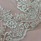 1 Yard Corded Lace Trim 6" Wide 100% Polyester Net Mesh for Gowns & Costumes