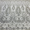 1 Yard Silver Beaded Lace Fabric Embroidered on 100% Polyester Net Mesh 52 Inch Width