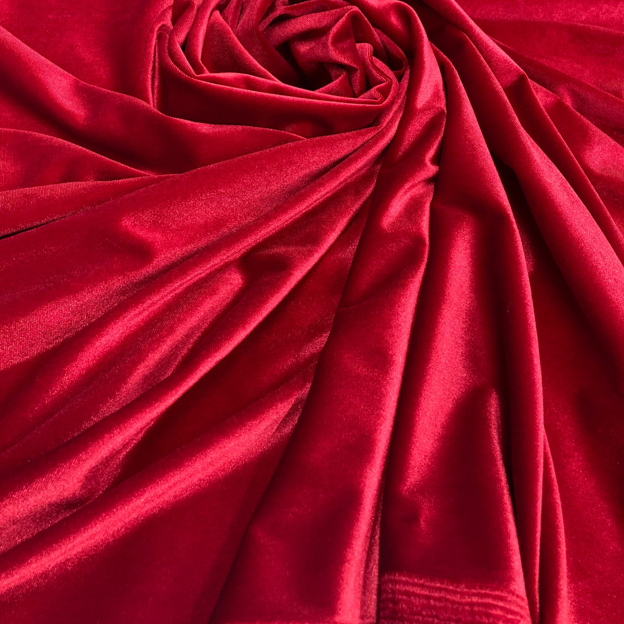 1 Yard Red Stretch Velvet Fabric Soft Plush Luxurious Material for Apparel and Costumes 60 Inch Width