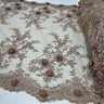 1 Yard 100% Polyester Net Mesh 21" Wide Beaded Double Sided 3D Floral Lace Trimming