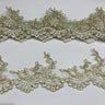 1 Yard Exquisite Beaded Corded Lace Trimming on Organza Net Mesh 3.25 Inch Width
