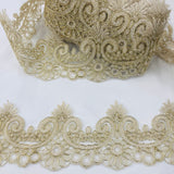 1 Yard Premium Corded Lace Trimming Embroidered Polyester Net Mesh for Gowns 4 Inch Width