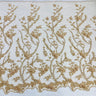 1 Yard Blush Beaded 3D Floral Lace Fabric Embroidered on Polyester Net Mesh 48 inch Width