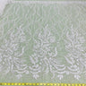 1 Yard Antique Silver Beaded Lace Fabric Embroidered on 100% Polyester Net Mesh 56 Inch Width