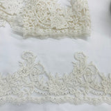 1 Yard Beaded & Corded Lace Trimming 100% Polyester Net Mesh 6" Wide