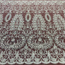 1 Yard Silver Beaded Lace Fabric Embroidered on 100% Polyester Net Mesh 52 Inch Width