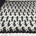 1 Yard Corded Bridal Lace Fabric Embroidered Elegant Net Mesh Couture Gown 54" Width