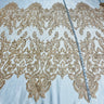 1 Yard Corded Bridal Lace Fabric Embroidered on Polyester Net Mesh