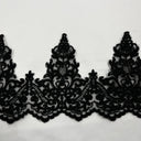 1 Yard Elegant Corded Floral Lace Trimming Embroidered on 100% Polyester Net Mesh for Wedding and Evening Dresses 6 Inch Width