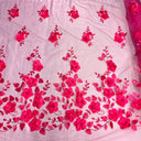 1 Yard 3D Floral Lace Fabric Embroidered Soft Tulle Net Mesh Wedding 50" Width