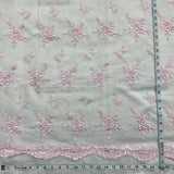 1 Yard Peach Beaded Lace Fabric Embroidered Polyester Net Mesh 53 Inch Width