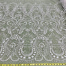 1 Yard Antique Silver Beaded Lace Fabric Embroidered on 100% Polyester Net Mesh 51 Inch Width